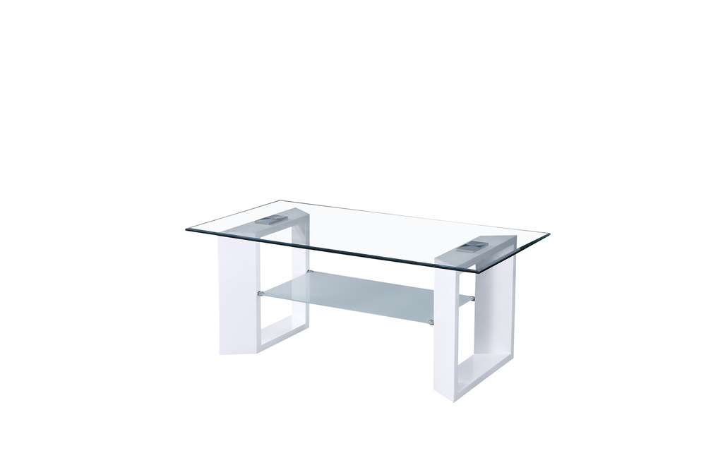 DORO 01 coffee table highgloss white glass B 110, H 43, T 60 cm